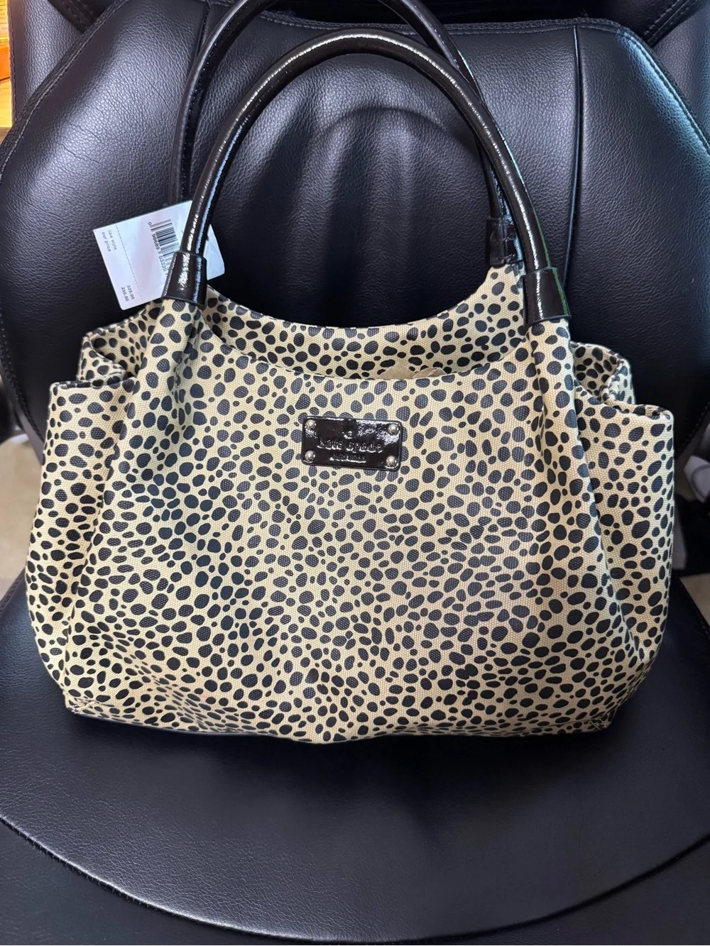 kate spade Beige and Black Spotted Shoulder Bag